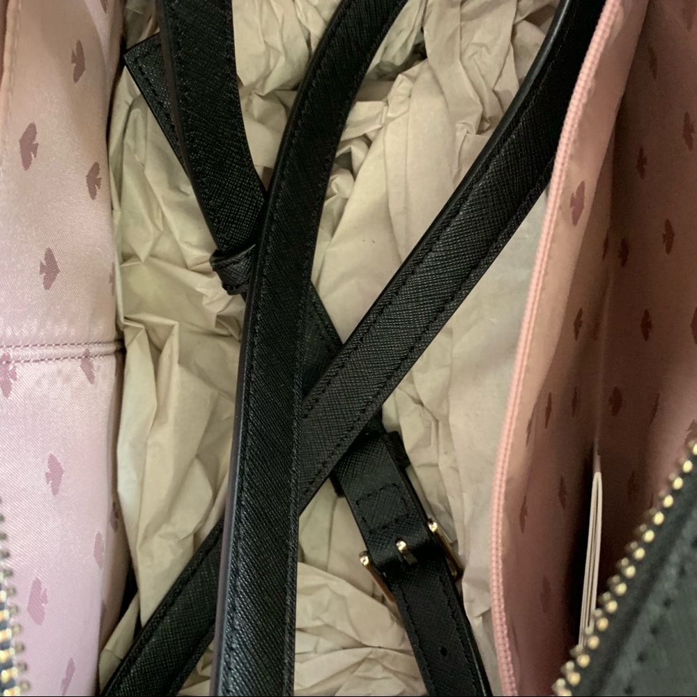 KATE SPADE LARGE CAMERON SATCHEL BEIGE BLACK BAG - Picture 3 of 7